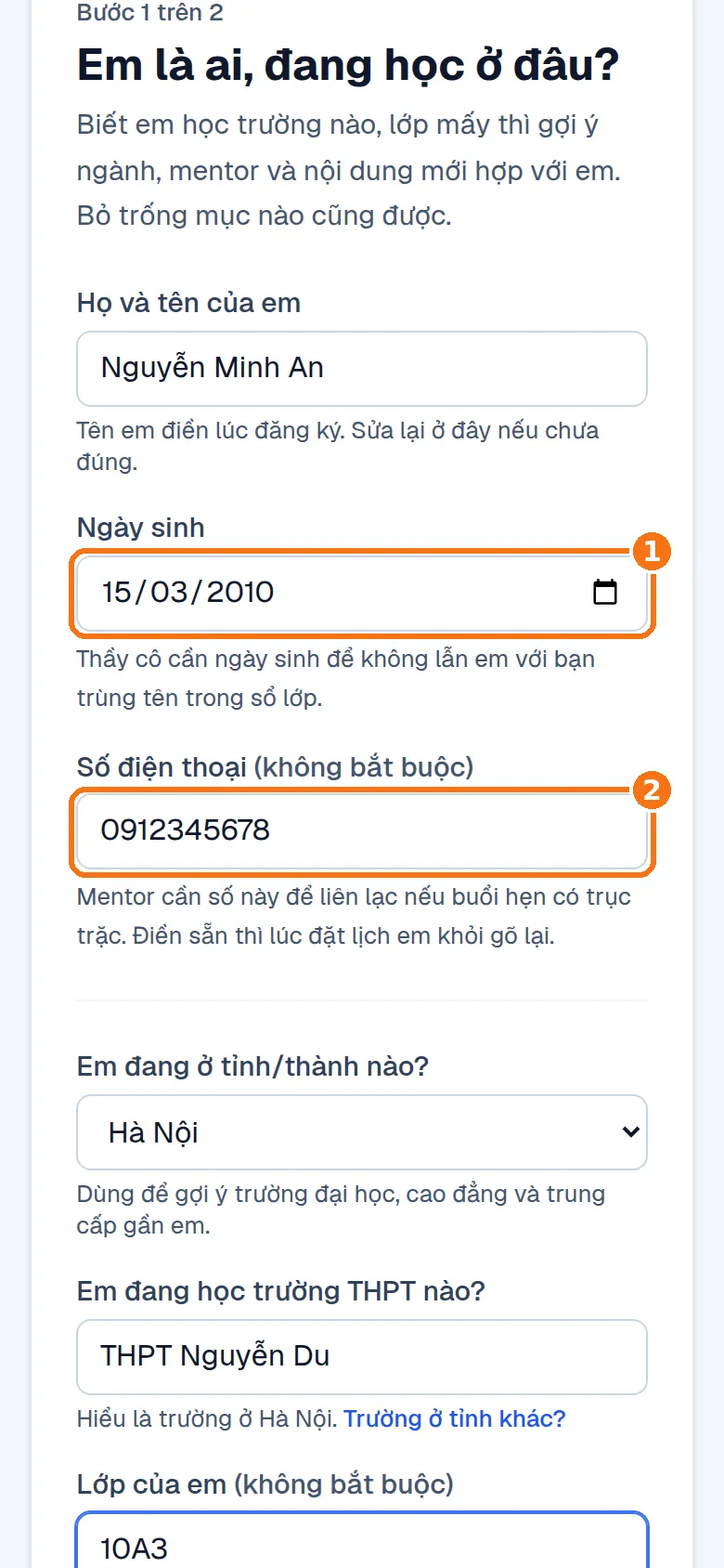 Màn Em là ai, đang học ở đâu: ngày sinh và số điện thoại